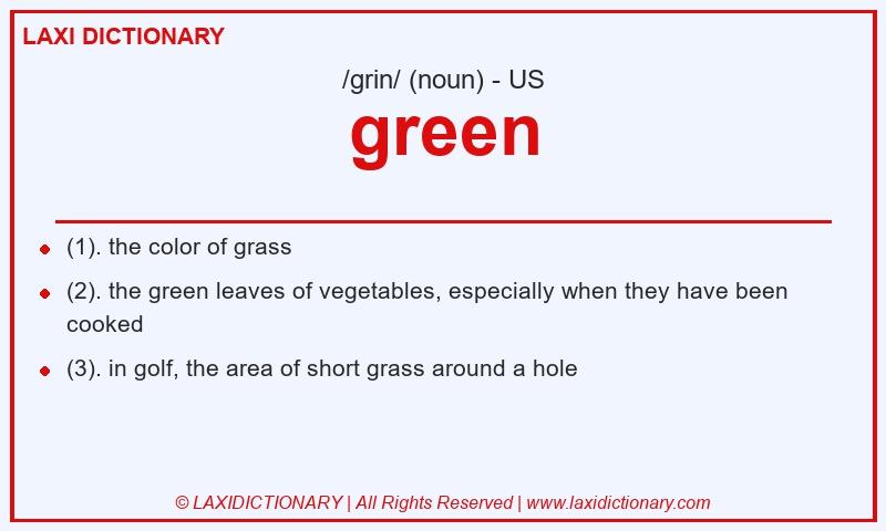 Definition green in American English