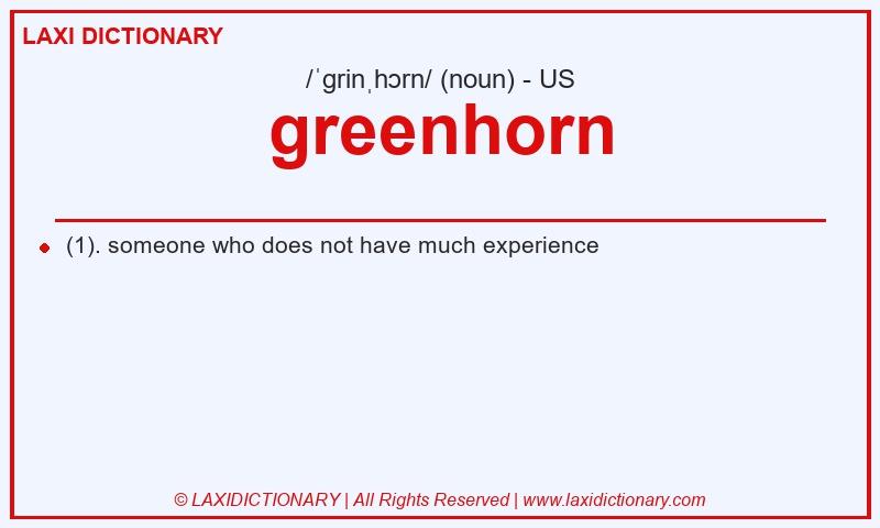 Definition greenhorn in American English