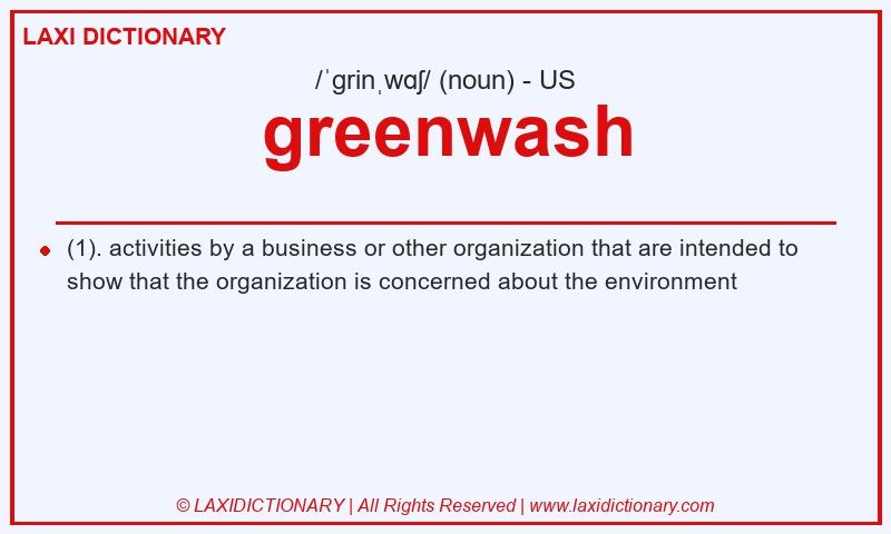 Definition greenwash in American English