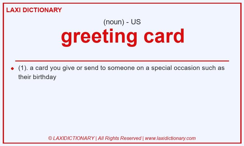 Definition greeting card in American English