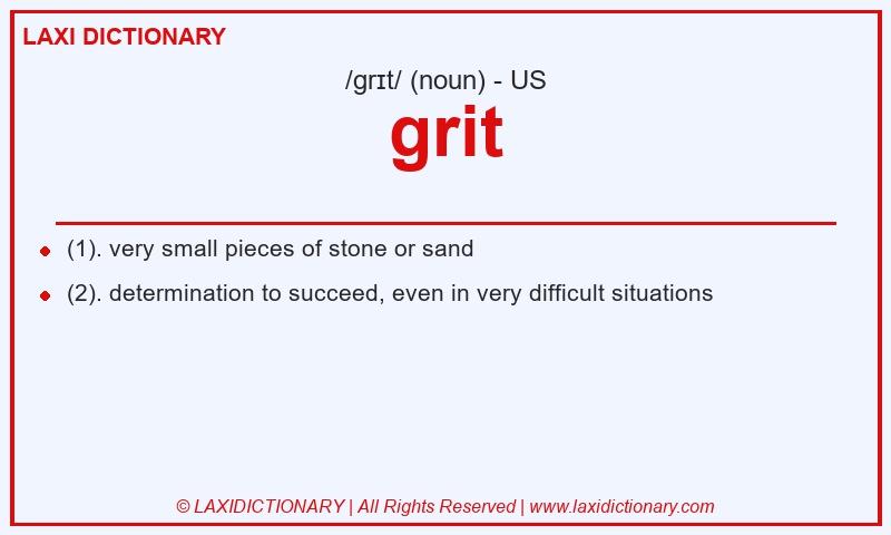 Definition grit in American English