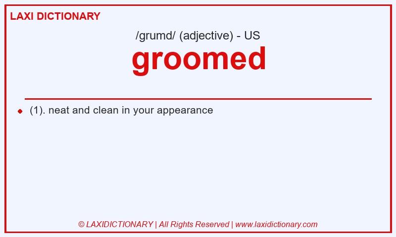 Definition groomed in American English