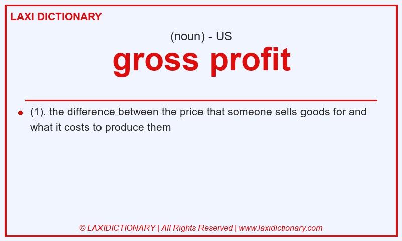 Definition gross profit in American English