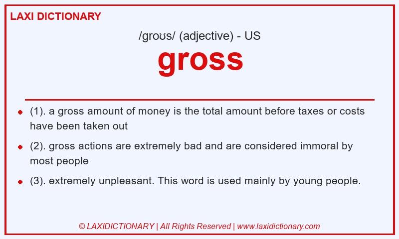 Definition gross in American English