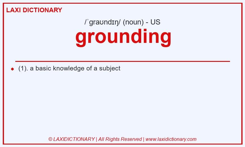 Definition grounding in American English