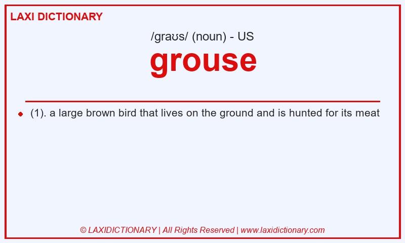 Definition grouse in American English