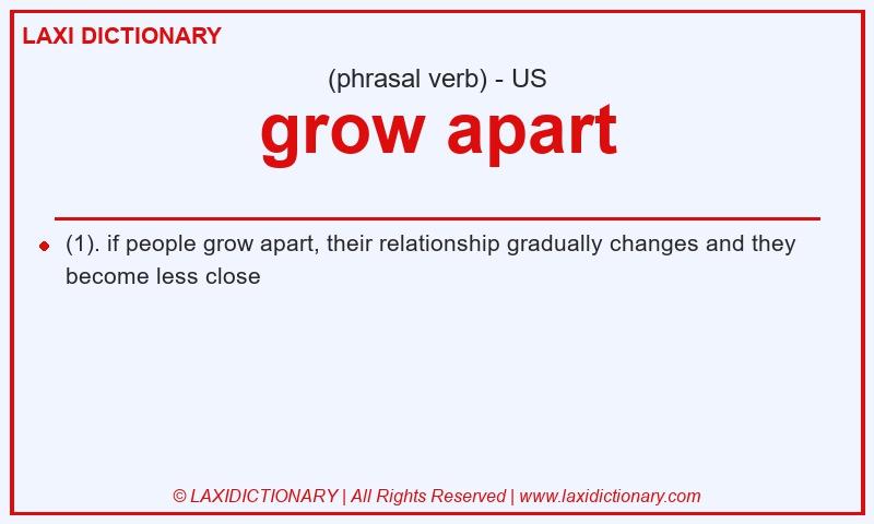 Definition grow apart in American English