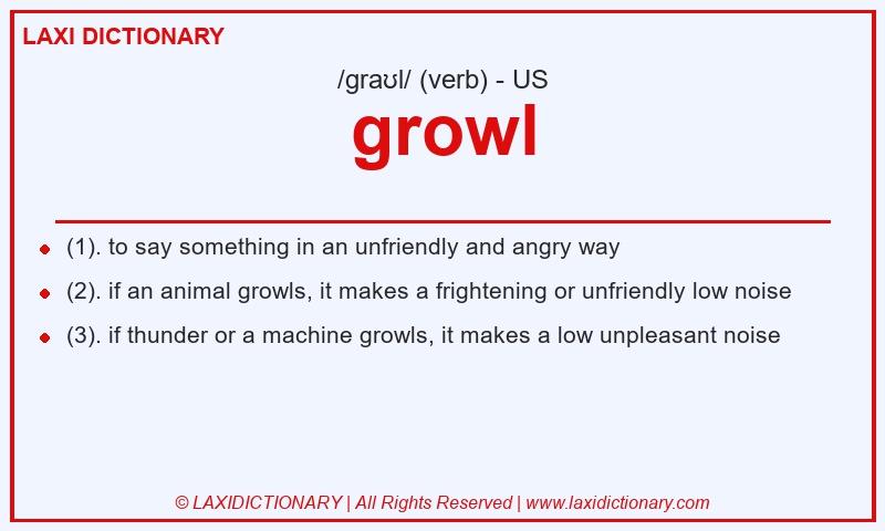 Definition growl in American English