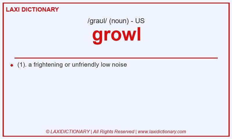 Definition growl in American English