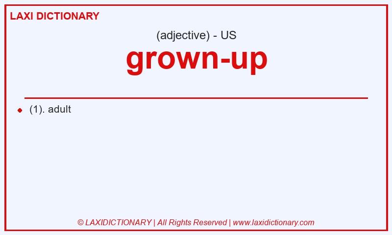 Definition grown-up in American English