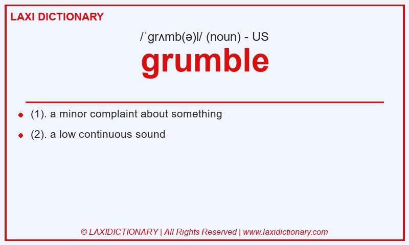 Definition grumble in American English