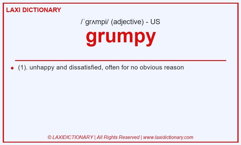 Definition grumpy in American English