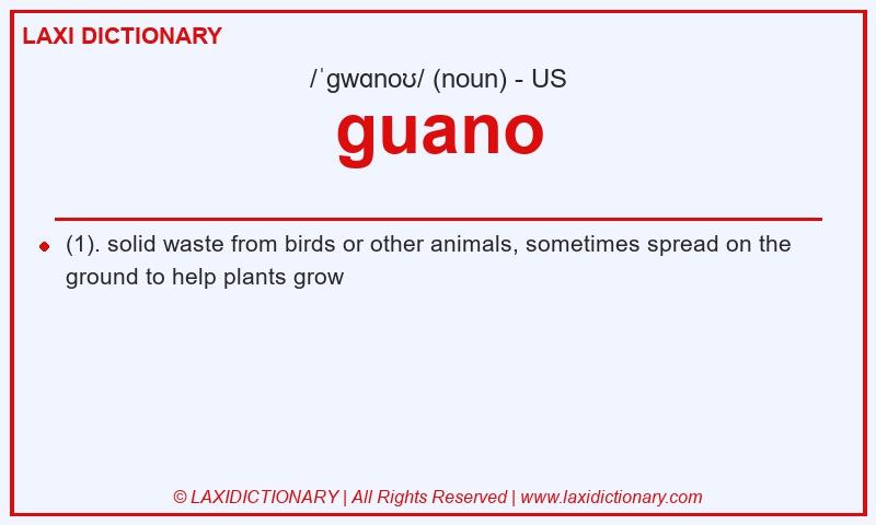 Definition guano in American English