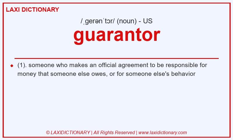 Definition guarantor in American English