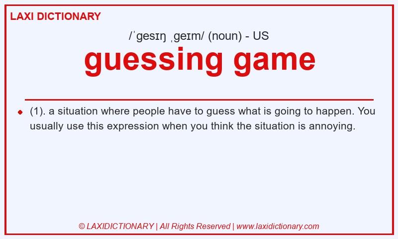 Definition guessing game in American English