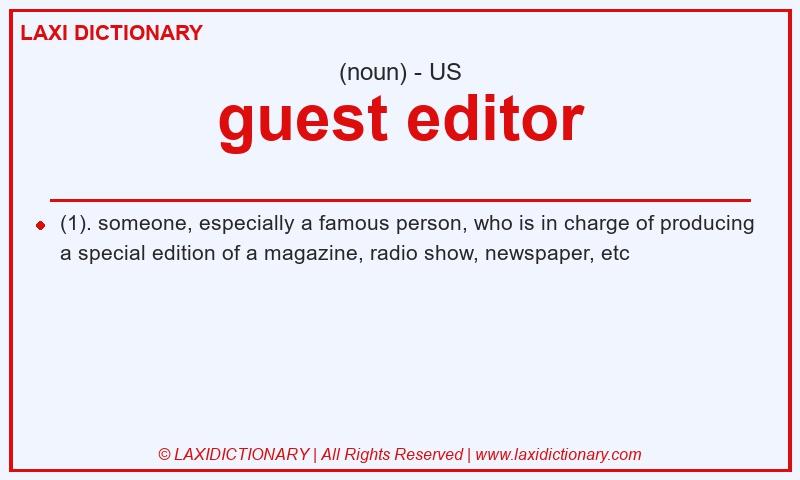 Definition guest editor in American English
