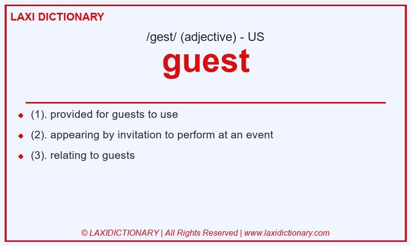 Definition guest in American English