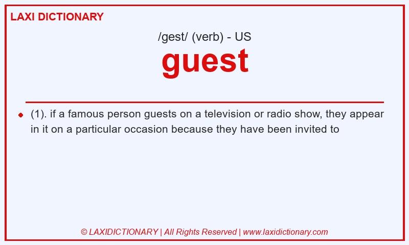 Definition guest in American English