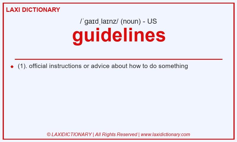 Definition guidelines in American English