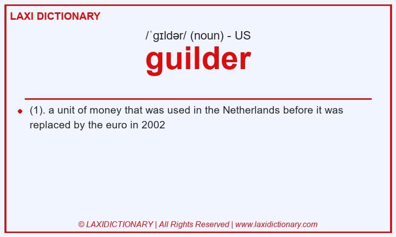Definition guilder in American English
