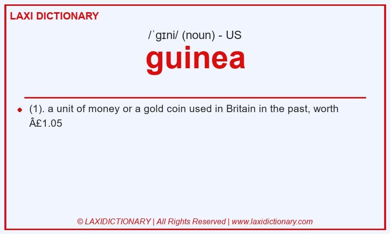 Definition guinea in American English