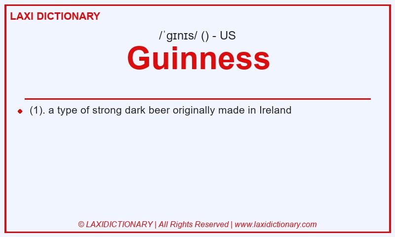 Definition Guinness in American English