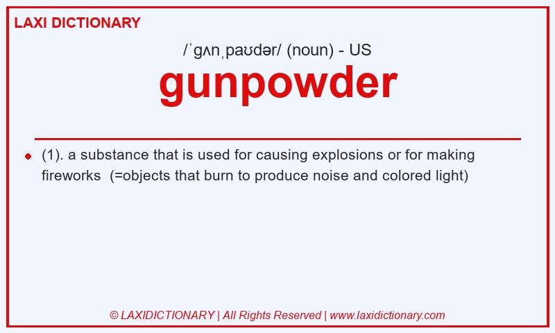 Definition gunpowder in American English
