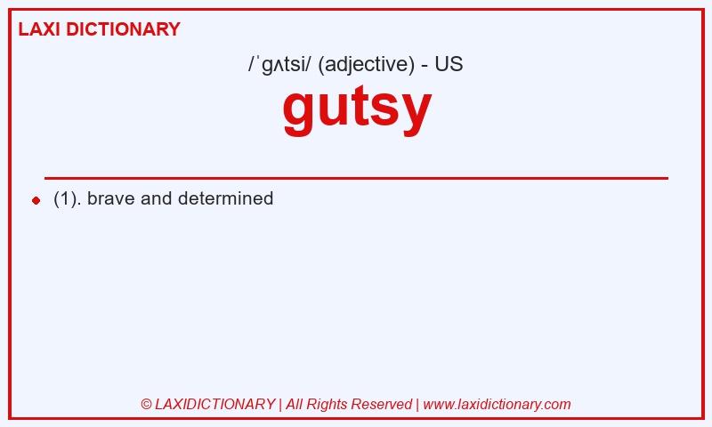 Definition gutsy in American English