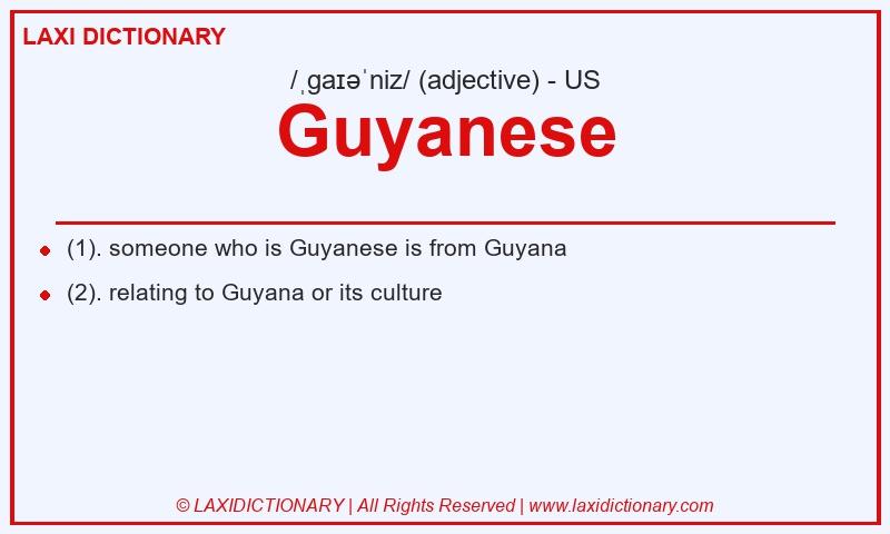 Definition Guyanese in American English