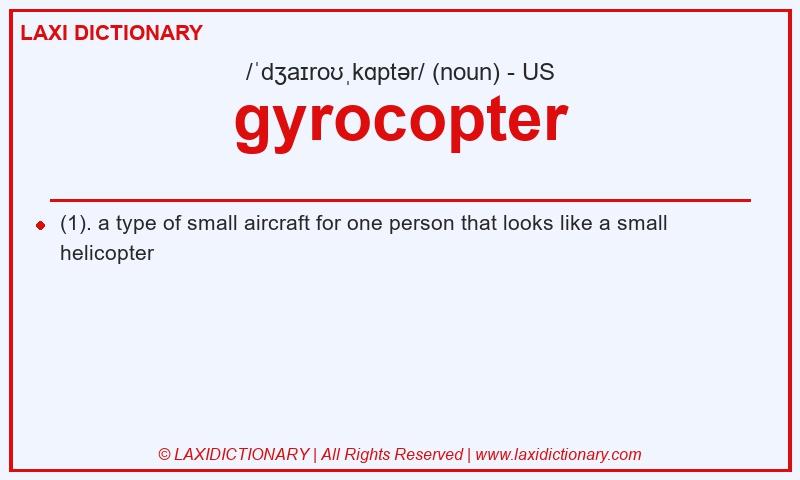 Definition gyrocopter in American English