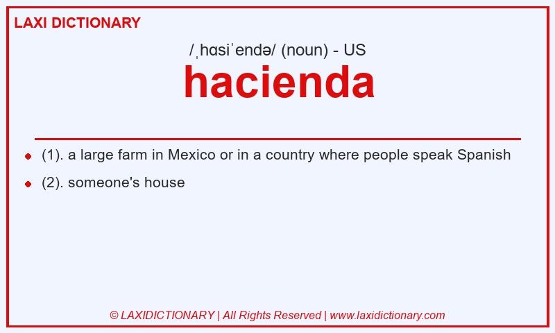 Definition hacienda in American English