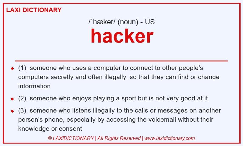 Definition hacker in American English