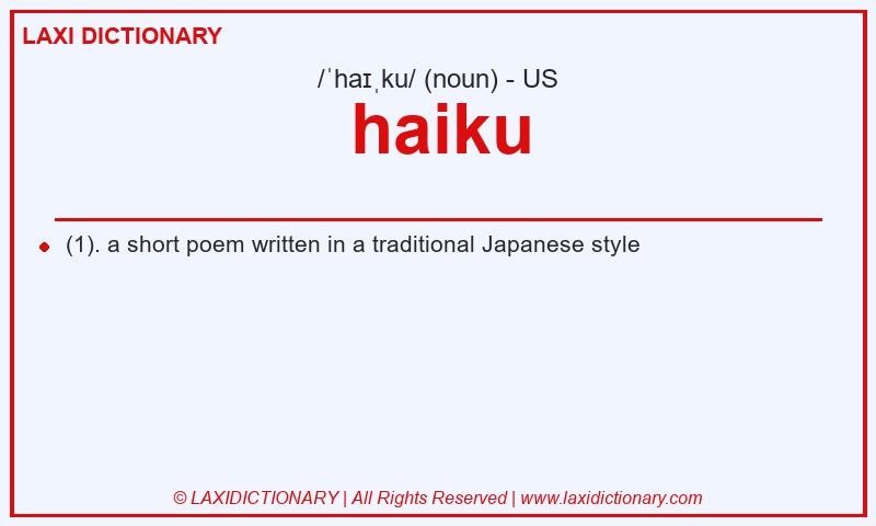 Definition haiku in American English