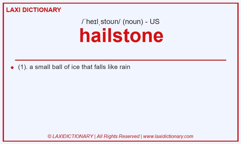 Definition hailstone in American English