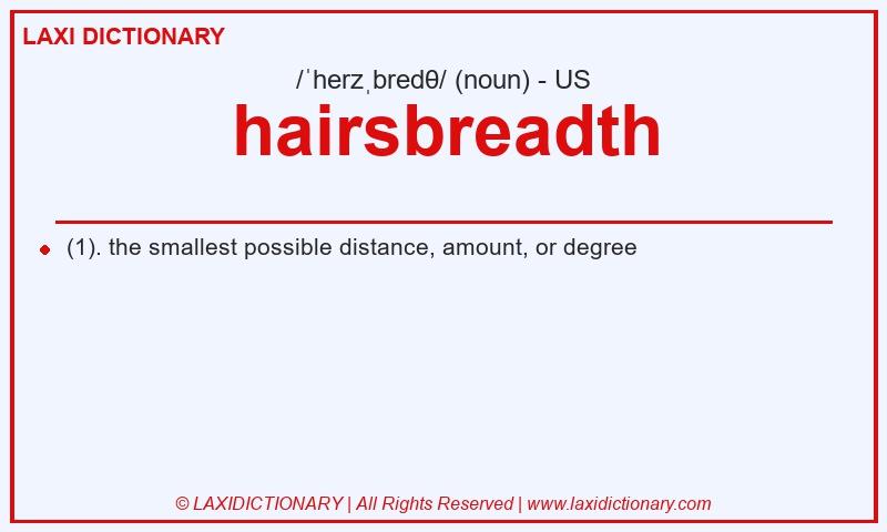 Definition hairsbreadth in American English
