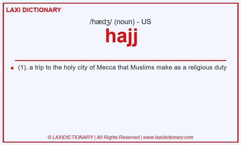 Definition hajj in American English