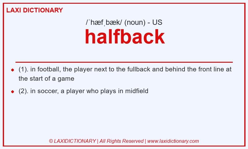 Definition halfback in American English