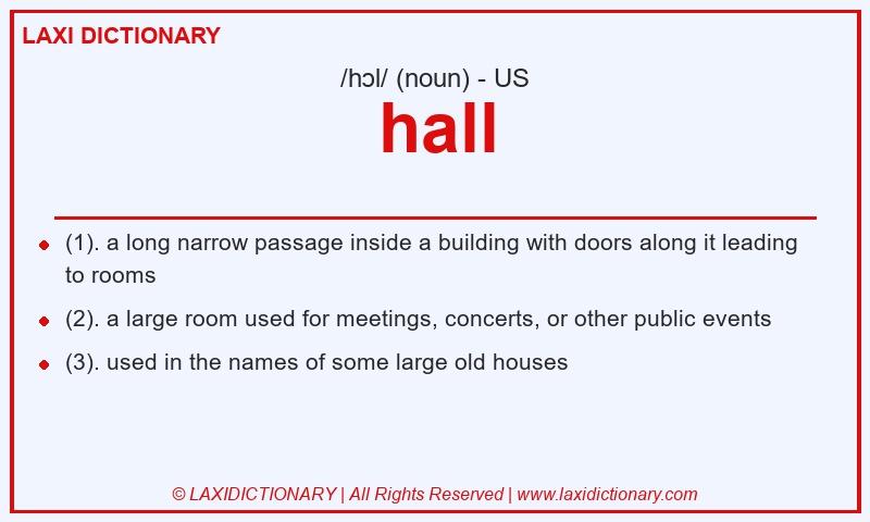 Definition hall in American English