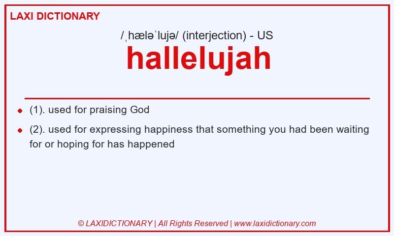 Definition hallelujah in American English