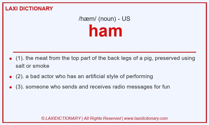 Definition ham in American English