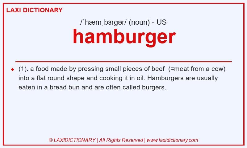 Definition hamburger in American English