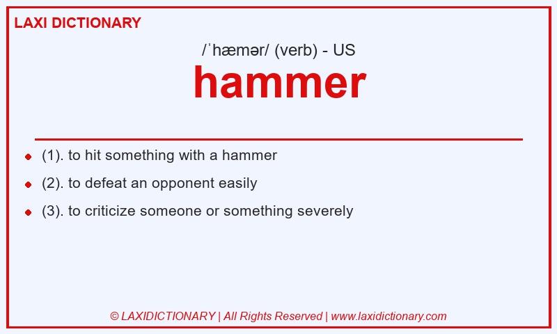 Definition hammer in American English