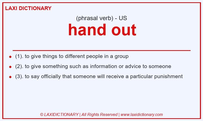 Definition hand out in American English