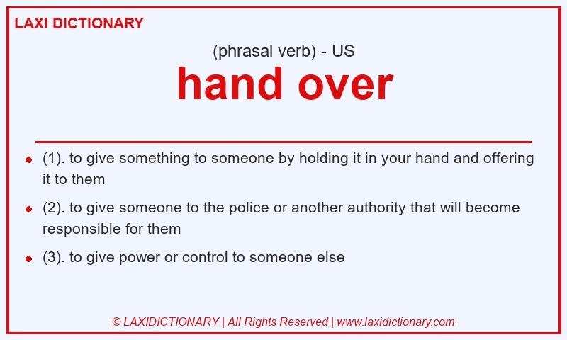 Definition hand over in American English