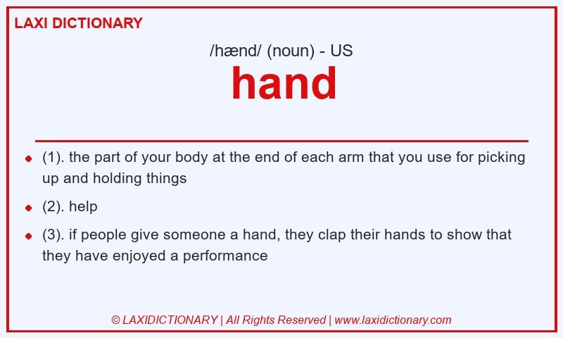Definition hand in American English