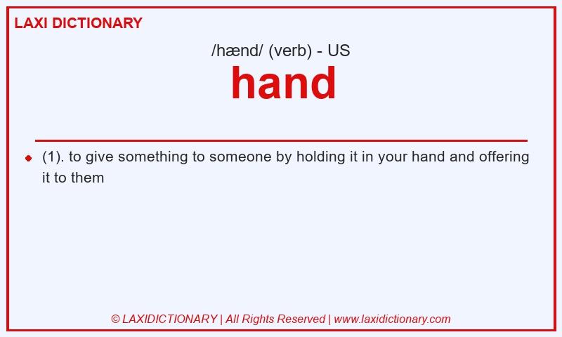 Definition hand in American English