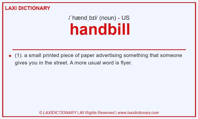 Definition handbill in American English
