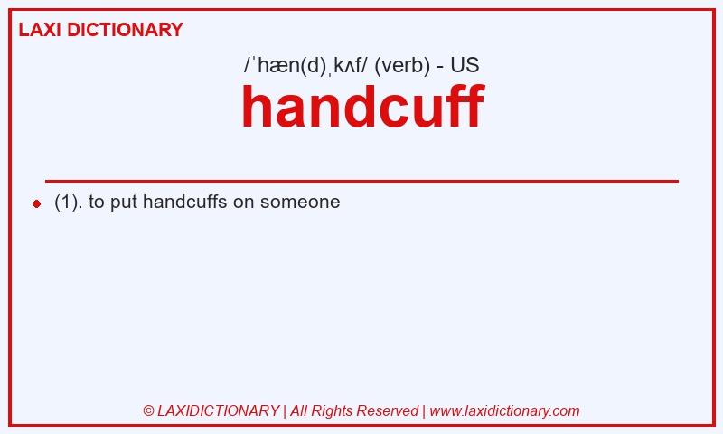 Definition handcuff in American English