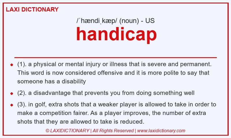Definition handicap in American English