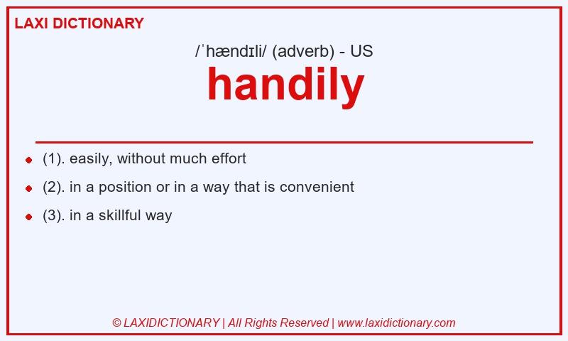 Definition handily in American English
